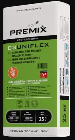 Клей Premix "Uniflex Classic C3" (25 кг), меш